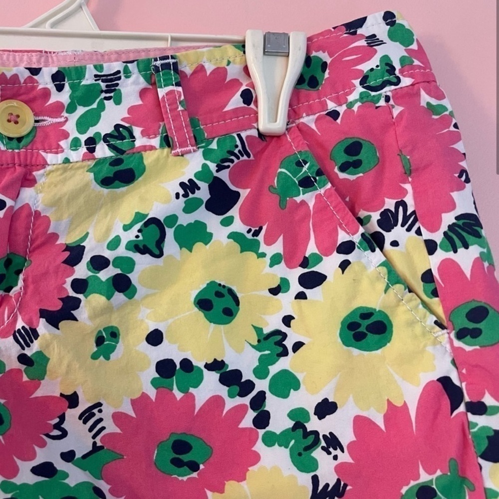 Lilly Pulitzer Doodle Bug Daisy Floral Pink Ladybug Shorts Women’s Size 8 - Picture 5 of 10